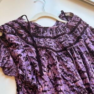Ulla Johnson Purple and Black Blouse